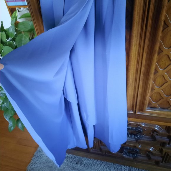 Cornflower Blue Split Hem Maternity Nursing Maxi Dress - NWT, Size S - Picture 5 of 16